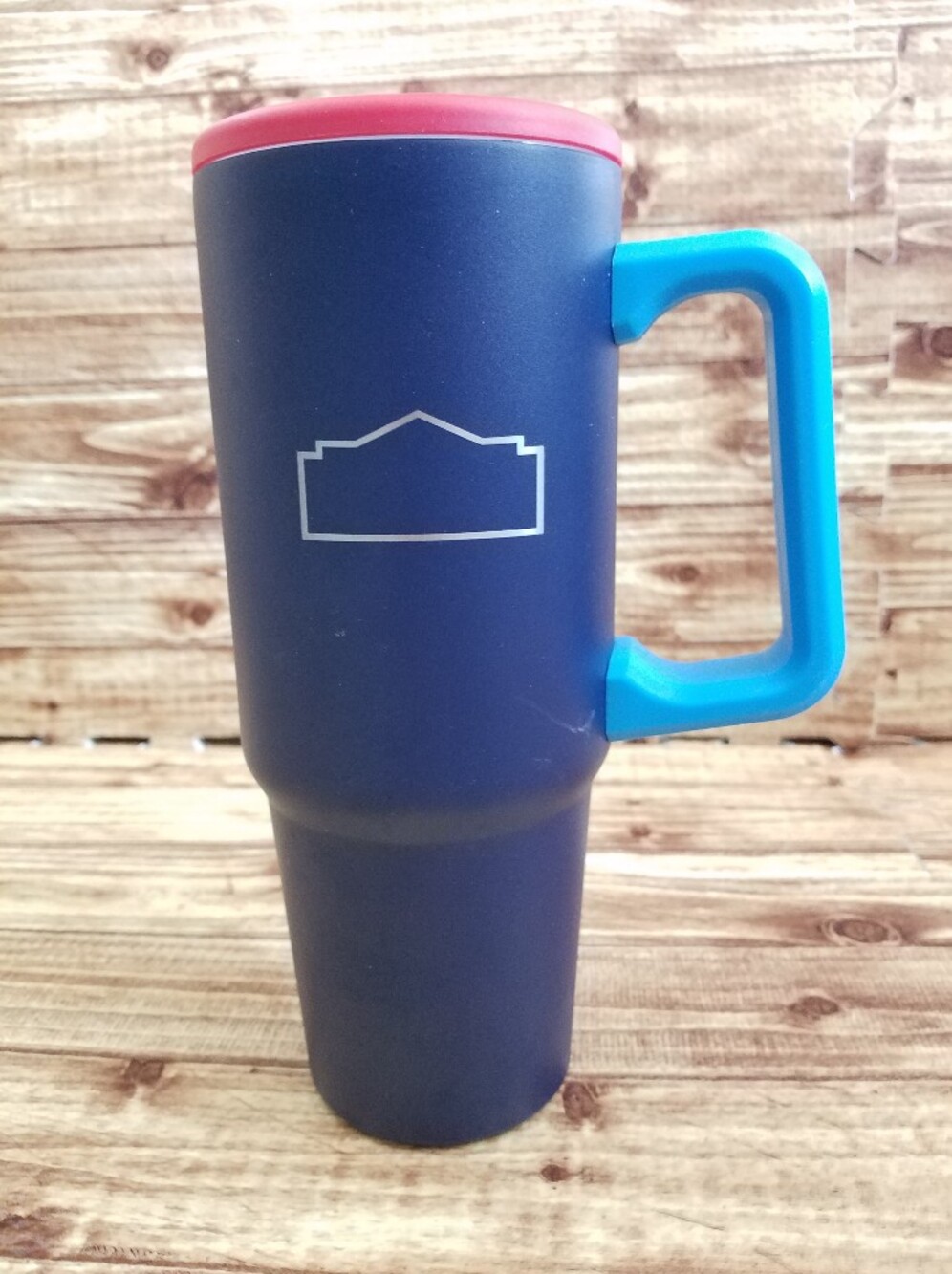 Lowe's 30 oz Double Wall Travel Mug Blue Insulated Cup with Straw 2026